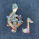 2-Pack Sequin Music Notes Applique Patch - Embroidered G Clef Quarter Treble Badges (Iron On)