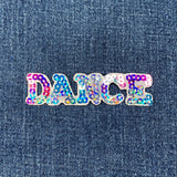 Dance Applique Patch - Embroidered Multicolor Sequin Badge 3" (Iron On)