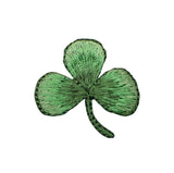 Green four-leaf clover patch on a white background