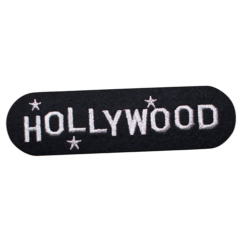 Hollywood Patch - Metallic Silver, California, Los Angeles 5.75" (Iron on)