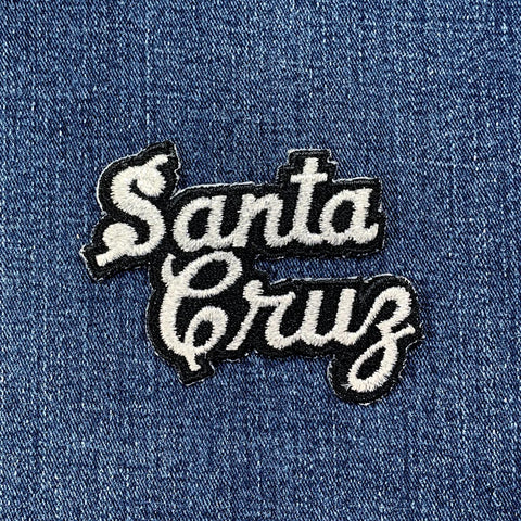 Vintage Santa Cruz Patch - Embroidered Metallic California Surfing Badge 3" (Sew On)