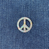 Sequin Peace Sign Applique Patch - Shiny World Peace Badge 1.5" (Iron On)