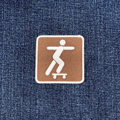 Skate Park Patch - Embroidered Skateboard Skatepark Sign Badge 2" (Iron On)