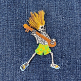 Skeleton With Banjo Applique Patch - Embroidered Rock And Roll Music Badge 3" (Iron on)