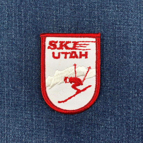 Vintage Ski Utah Patch - Embroidered Sew-On Snow Skiing Badge 2-5/8"
