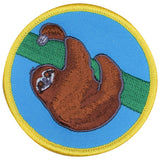 a sloth patch on a white background