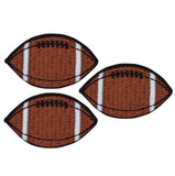 3-Pack Football Applique Patch - Embroidered Sports Ball Badge 1-5/8" (Iron On)
