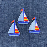 Sailboat Applique Patch - Embroidered Sailing Nautical Sail Boat Badge 2" (Iron On)