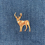 Deer Applique Patch - Small Embroidered Buck Animal Badge 2" (Iron On)