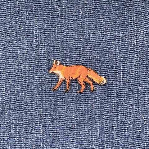 Small Fox Applique Patch - Embroidered Animal Badge 2" (Iron On)