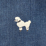 White Poodle Applique Patch - Embroidered Dog Badge 1-7/8" (Iron On, Left)