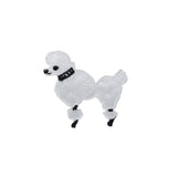 White Poodle Applique Patch - Embroidered Dog Badge 1-7/8" (Iron On, Left)