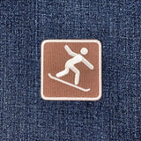 Snowboarding Patch - Embroidered Snow Park Sign Badge 2" (Iron On)