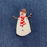 Snowman Applique Patch - Christmas Snow Man With Scarf Embroidered Badge 3" (Iron On)