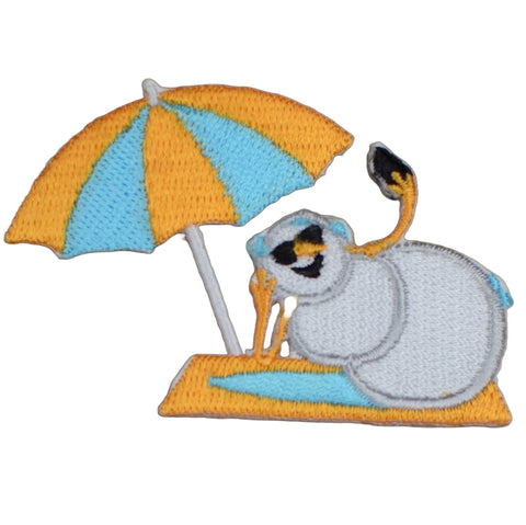 Snowman Selfie Applique Patch - Smartphone Beach Umbrella Badge 2.5" (Iron on)