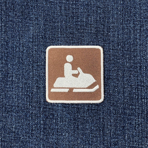 Snowmobile Patch - Embroidered Snow Park Sign Badge 2" (Iron On)