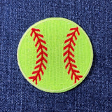 Medium Softball Applique Patch - Sports Team Embroidered Ball Badge 2.25" (Iron on)