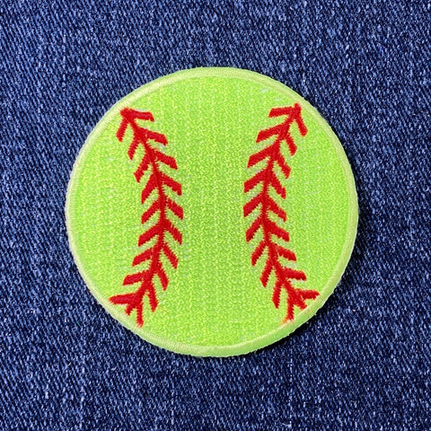 Medium Softball Applique Patch - Sports Team Embroidered Ball Badge 2.25" (Iron on)