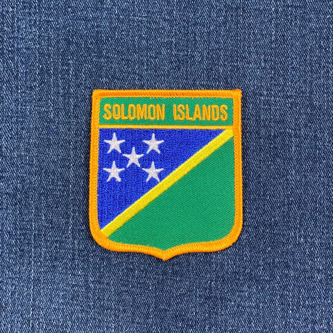 Solomon Islands Patch - Embroidered Flag Shield Badge 2.75" (Iron Or Sew On)