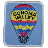 A rectangular patch with a hot air balloon design, featuring the text 'SONOMA VALLEY' in bold letters on the balloon.