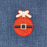 Sparkly Ornament Applique Patch Embroidered Christmas Santa Badge 2.5" (Clearance, Iron On)