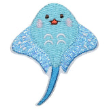 Blue stingray patch on a white background
