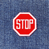 Stop Sign Applique Patch - Embroidered Road Sign Badge 1.5" (Iron On)