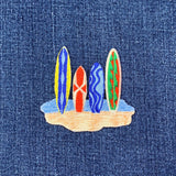 Surfing Applique Patch - Surfboards Surf Beach Embroidered Surfer Badge 2-3/8" (Iron On)