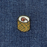 California Roll Applique Patch - Embroidered Sushi Badge 1.25" (Iron Or Sew On)