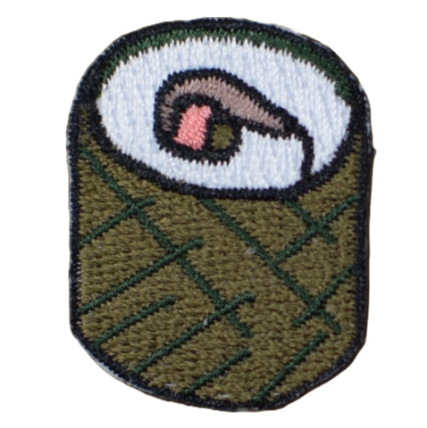 Mini Sushi Roll Applique Patch - California Roll Avocado Crab Rice Food Badge 1.25" (Iron on)