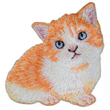 Orange Tabby Cat Applique Patch - Embroidered Kitten Badge 1-7/8" (Iron On)
