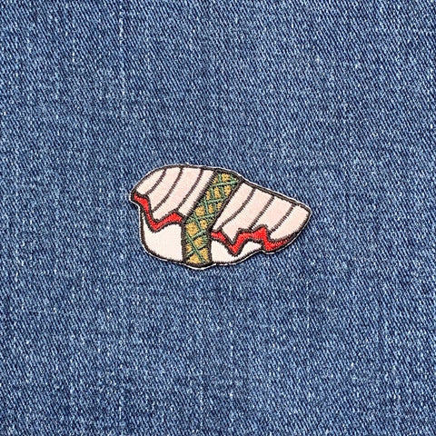 Tako Sushi Applique Patch - Octopus Rice Seaweed Food Embroidered Badge 1.75" (Iron On)