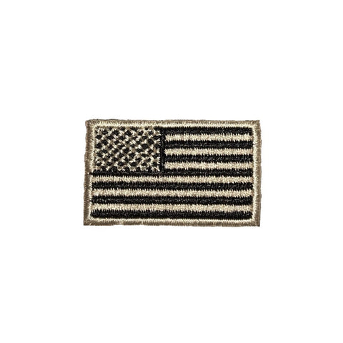 Small USA Flag Patch - Desert Tan/Black United States 1.5" (Iron on)