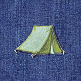 Tent Applique Patch - Embroidered Camping Backpacking Badge 2-3/4" (Iron On)