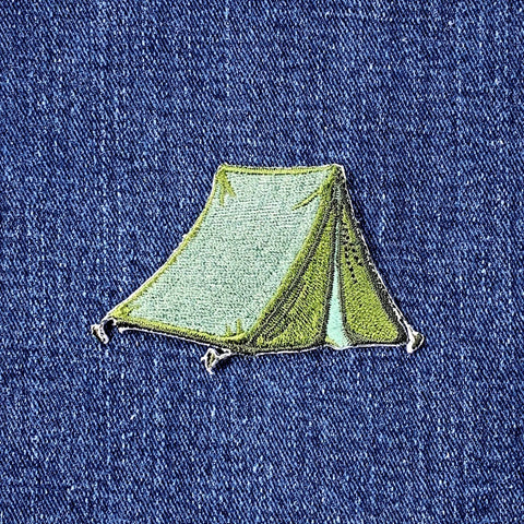 Tent Applique Patch - Embroidered Camping Backpacking Badge 2-3/4" (Iron On)