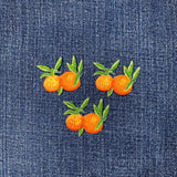 3-Pack Oranges Fruit Applique Patch - Citrus Food Badge 1.5" (Iron on)