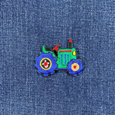 Tractor Applique Patch - Embroidered Farm Equipment Harvest Badge 2" (Iron On)