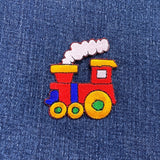 Train Applique Patch - Steam Locomotive Conductor Embroidered Badge 2.25" (Iron On)
