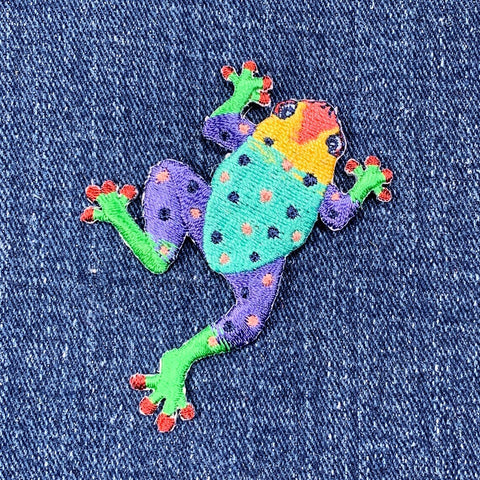 Tree Frog Applique Patch - Colorful Amphibian Animal Embroidered Badge 2.75" (Iron On)
