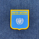United Nations patch on a denim background