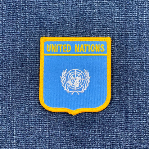 United Nations patch on a denim background