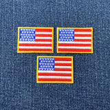 3-Pack American Flag Patch - Embroidered United States Of America USA Badge 1.5" (Iron Or Sew On)