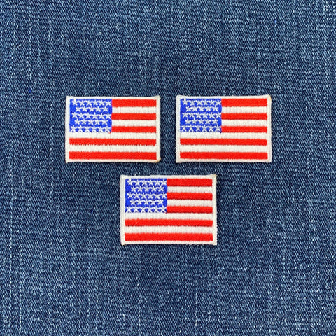 3-Pack American Flag Patch - Embroidered United States Of America USA Badge 1.5" (Iron Or Sew On)