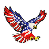 Embroidered eagle patch with American flag design on a white background