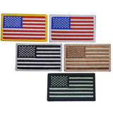 American Flag Patch Set - United States of America, USA 3-3/8" (5-Pack, Iron on)