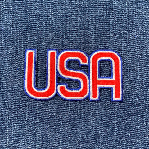 USA Letters Applique Patch - United States of America Embroidered Badge 3-1/8" (Iron On)
