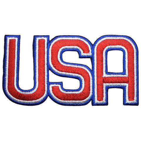 USA Applique Patch - United States of America Letters Embroidered Badge 3-1/8" (Iron on)