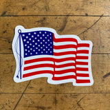 United States Wavy Flag Sticker - USA Decal Vinyl UV Protectant Boat Car RV Truck 3-5/8" x 2-5/8"