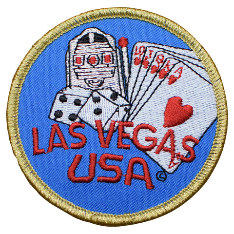 Las Vegas Patch - Nevada Gaming Poker Craps Slots Gambling Badge 3" (Iron on)
