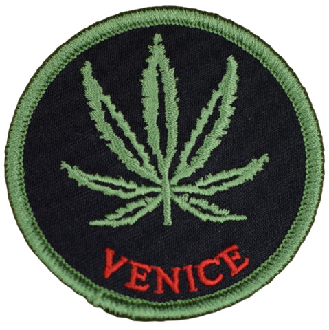 Venice Weed Leaf Patch - California Los Angeles Cannabis Marijuana 2.5" (Iron on)